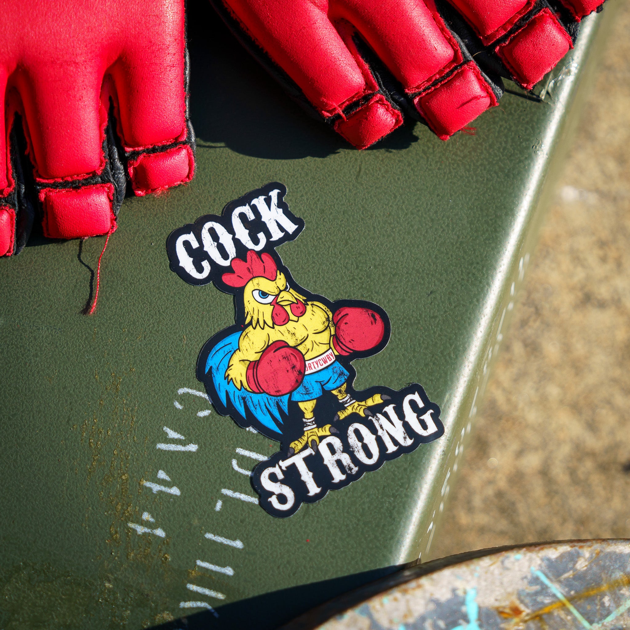 Cock Strong Boxing Chicken Decal - DIRTY COWBOY MFG