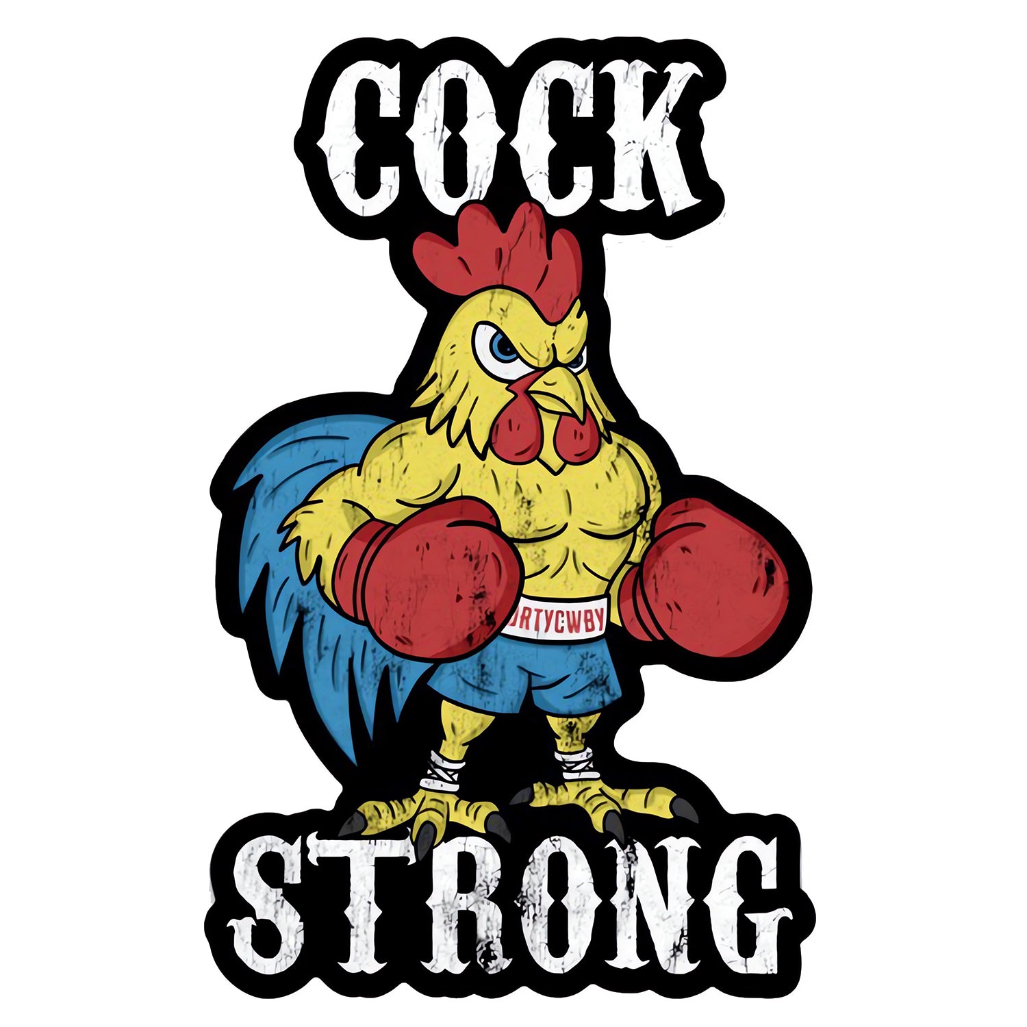 Cock Strong Boxing Chicken Decal - DIRTY COWBOY MFG