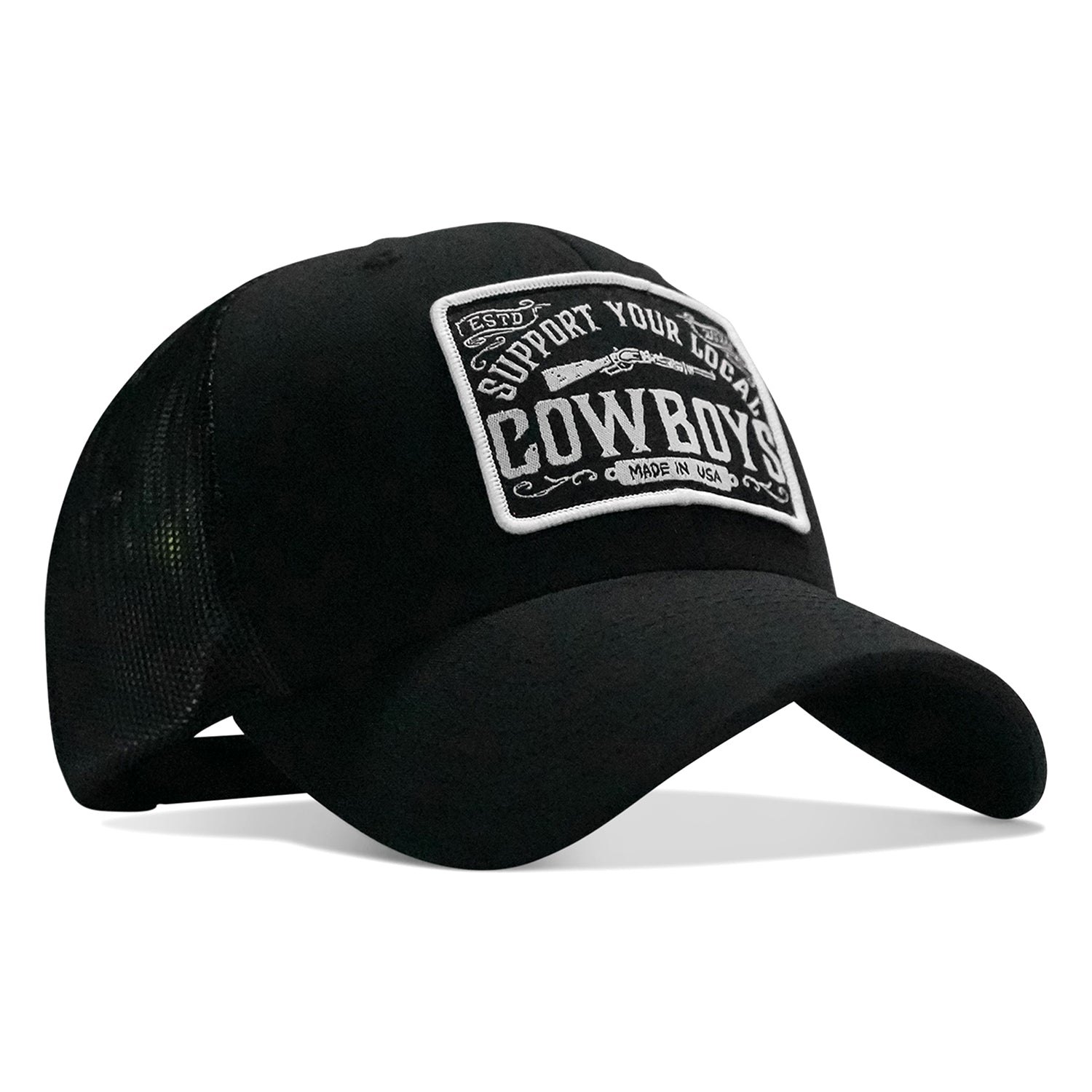 Support Local Cowboy's Patch Mesh Snapback Hat - DIRTY COWBOY MFG