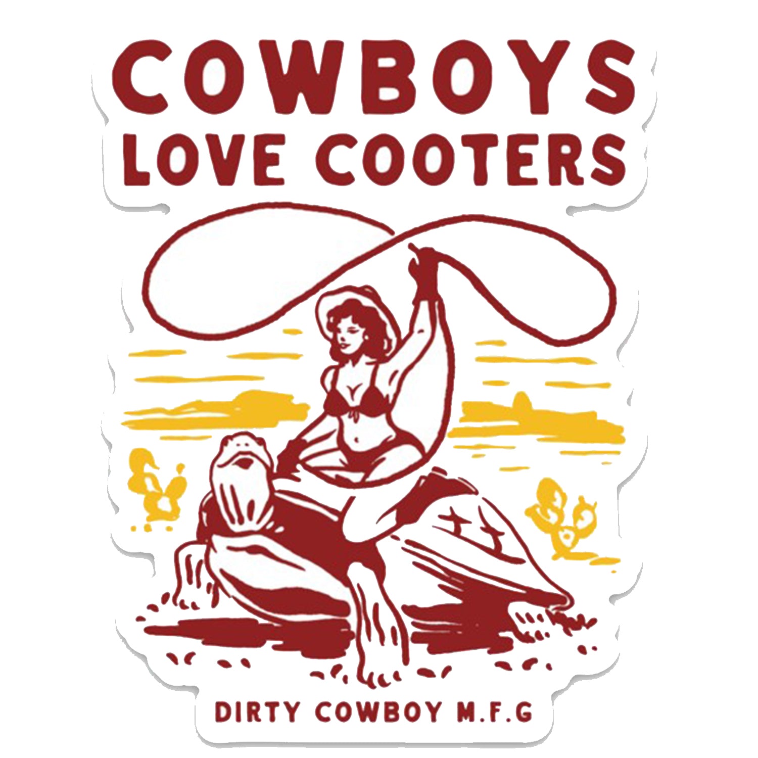 Cowboys Love Cooters Decal Sticker - DIRTY COWBOY MFG