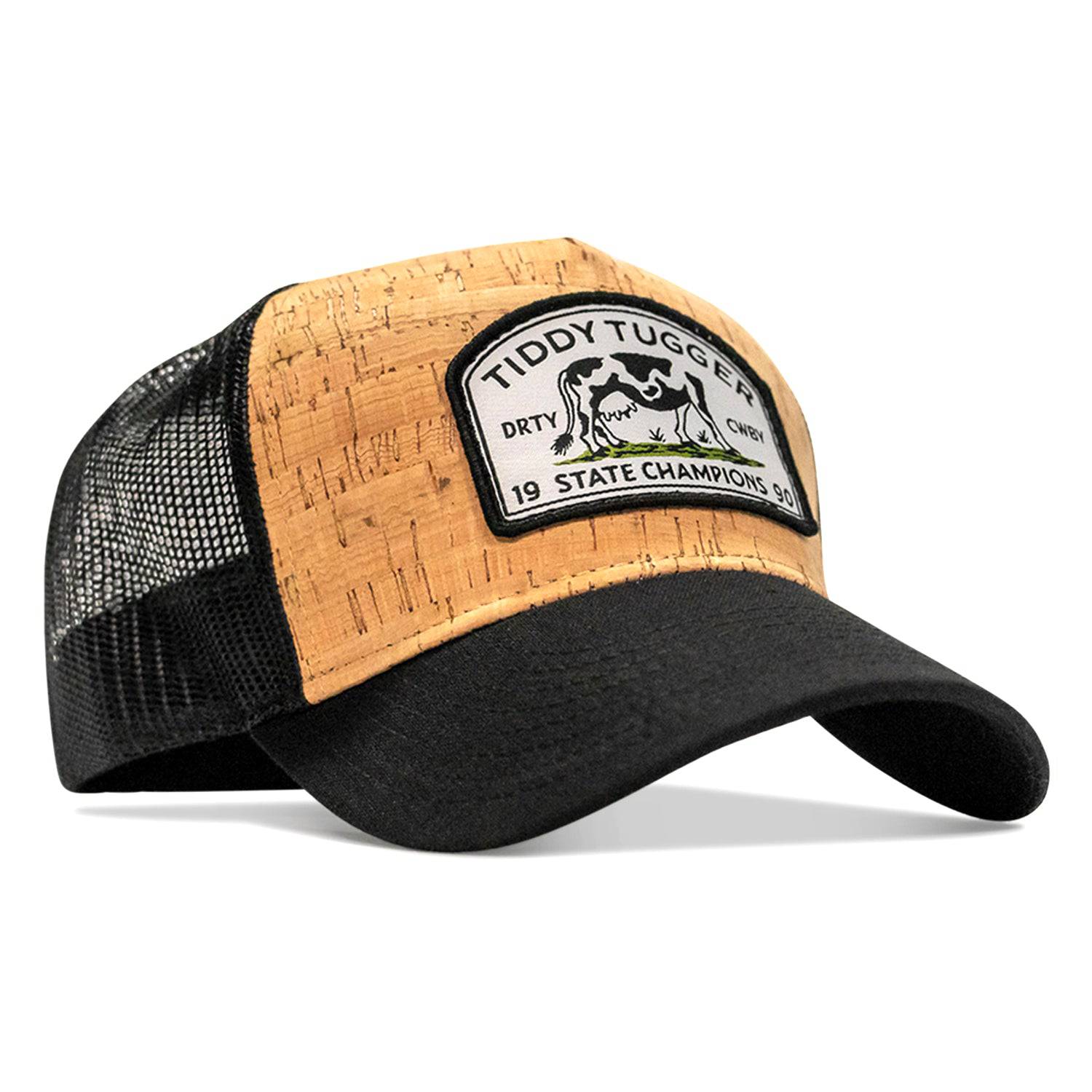 Tiddy Tugger Patch Mesh Snapback Flatbill Curved Hat - DIRTY COWBOY MFG