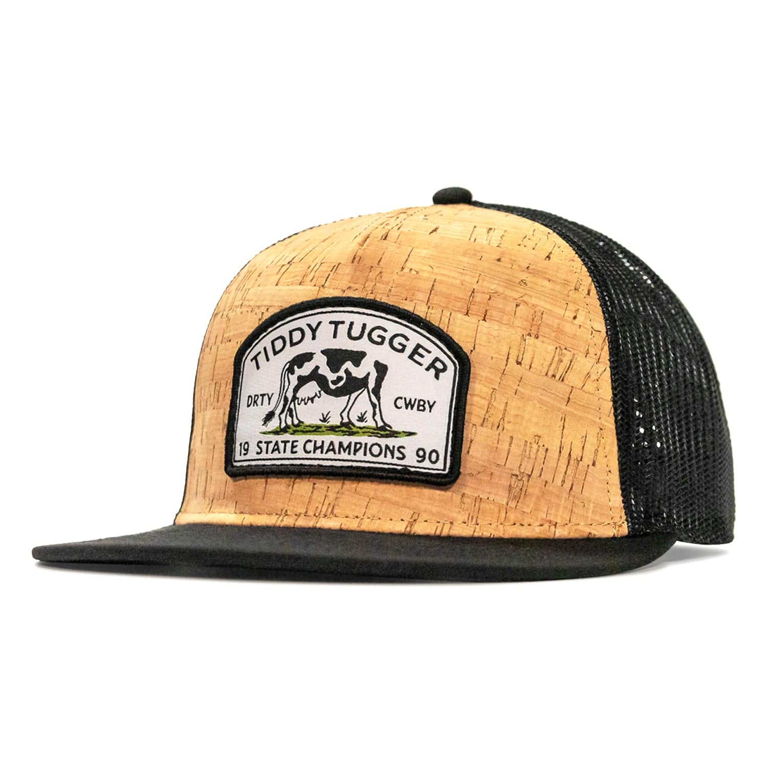 Tiddy Tugger Patch Mesh Snapback Flatbill Curved Hat - DIRTY COWBOY MFG